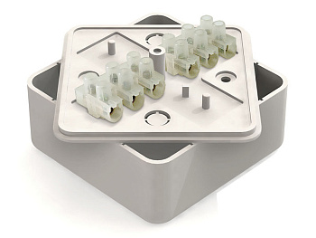 Коробка распячная наружная 75*75*20,IP40, с клеммами.белая,GE