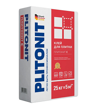 Клей для плитки Plitonit С, по сложным основаниям , 25 кг