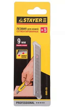 Лезвия STAYER "PROFI" сегментированные, 5шт, 9мм/0905-S5