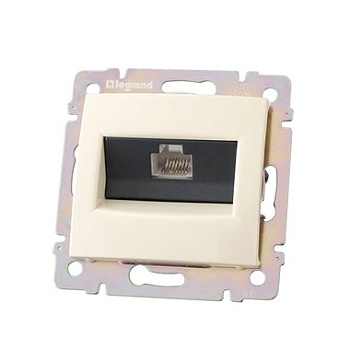 Механизм розетки компьютерная 1-ая RJ45кат.5-е внутренняя бежевая Valena