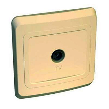 Розетка TV 1-ая скрытой установки бежевая/Этюд/TVC-002k