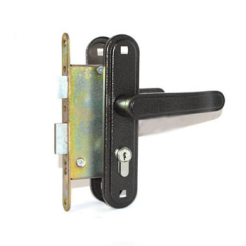 Замок врезной с ручками ЗВ-4-3.03 Зенит/черный