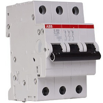 Автомат АВВ  3П  25А S203 6кА/сер.С