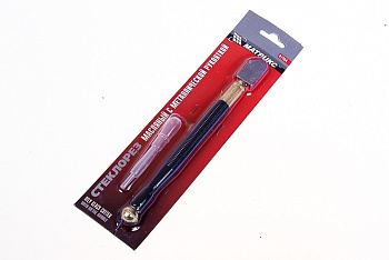 Стеклорез, один ролик, с металлической ручкой, масляный Matrix/87264