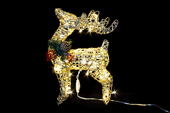 Новогодний ОЛЕНЬ/золото/30см 