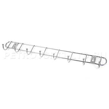 Вешалка-планка 8 крючков 45см, хром КОНТУР