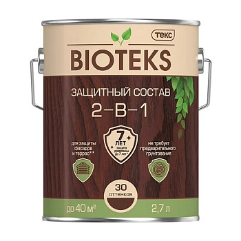 Антисептик Текс БИОТЕКС состав 2 в 1 КЛАССИК махагон (2,7 л)