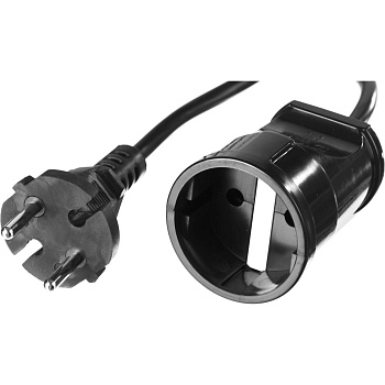 Удлинитель 1гнездо 1,5м б/з 2*0,75 10А/черный /Реал