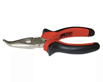 Длинногубцы изогнутые Nickel, 160 мм, никелированные, двухкомпонентные рукоятки Matrix/17420