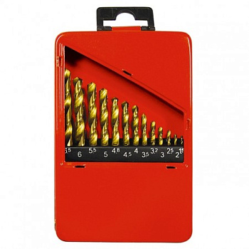 Набор сверел по металлу HSS титановое покрытие (1,5-6,5мм) 13шт /723867