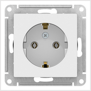 Розетка с/заземлением белая 16А AtlasDesign