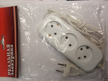 Удлинитель 3-й на 1,5 метров б/з/ ШВВП 2х0,5/Реал/UNIVersal