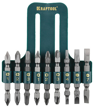 Набор бит KRAFTOOL двухсторонних  9шт /26060-Н10