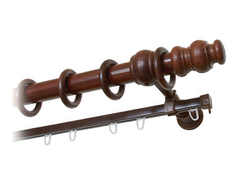 Карниз  31МП D28 Красное дерево, двухрядный 300 см