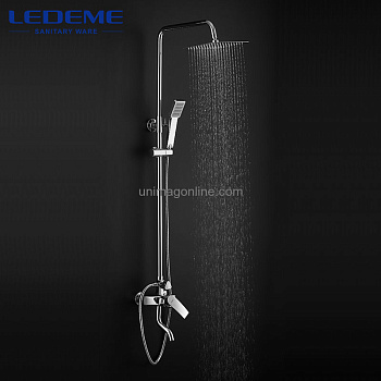 Душевая система LEDEME со сместителем и тропическим душем/L2474В