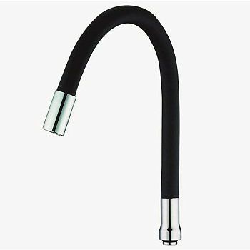 Излив  на смеситель кухня, гибкий. Латунный шток, аэратор черный/DK-767B