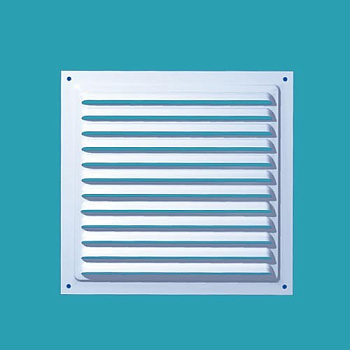 Решетка МВМ 200с белая металлическая с сеткой(200*200)/200*200ВРС