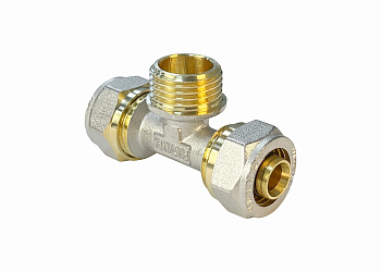 Тройник обжимной Valfex с переходом на НР 16*1/2*16