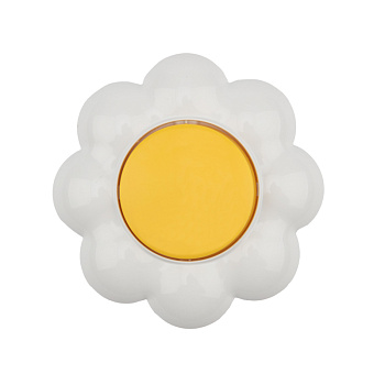 Выключатель 1кл.  KRANZ HAPPY Ромашка с/у/ желтый-белый