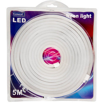 Лента гибкий неон 2835 120LED/12V/ 9,6Вт 5м/теплый белый /IP67/5м.