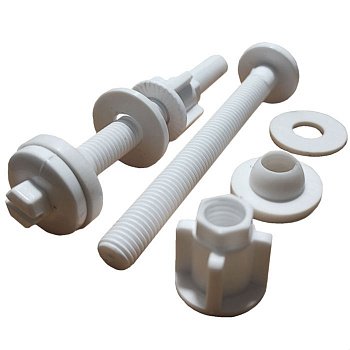 Комплект крепления бочка к унитазу пластик с прокладками M10*100 